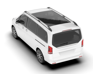 Beyaz arka planda modern lüks şehir arabası. Yan görünüş. 3 Boyutlu Hazırlama.