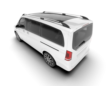 Beyaz arka planda izole edilmiş beyaz araba