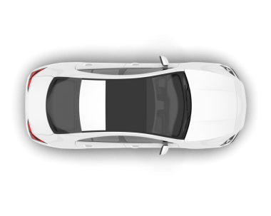 Arabanın üst görüntüsü beyaz arkaplanda izole edildi. 3d illüstrasyon