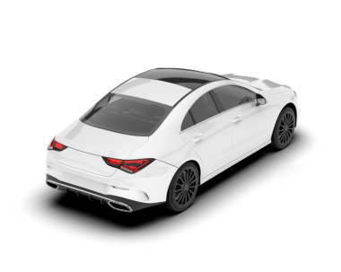 Beyaz arka planda gölgeli modern bir araba. Beyaz arka planda beyaz yüzeyi olan bir araba. 3d oluşturma