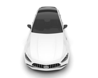 Beyaz arka planda modern bir araba. 3d oluşturma