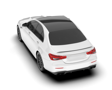 Araba beyaz arka planda izole edilmiş. 3D görüntüleme - illüstrasyon