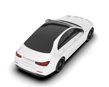 Beyaz araba. 3d oluşturma.