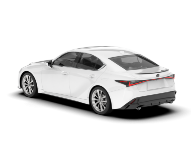 Beyaz arka planda izole edilmiş beyaz lüks bir araba. yan görünüm