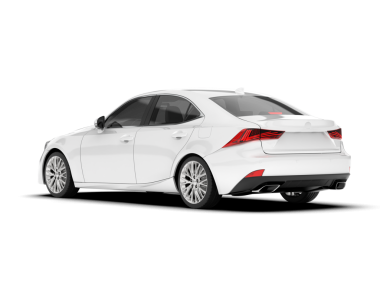 Modern araba beyaz arka planda izole edilmiş. 3d oluşturma