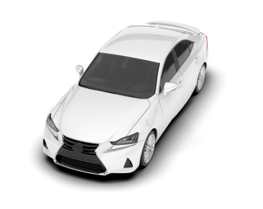 Beyaz arka planda gerçekçi bir araba