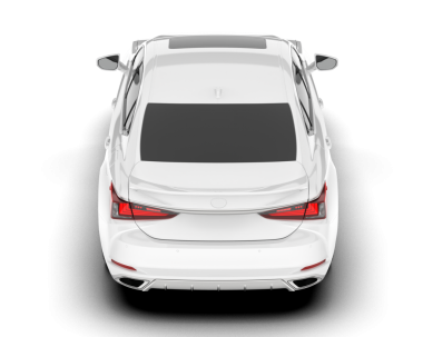 beyaz arkaplanda izole edilmiş gerçekçi araba.