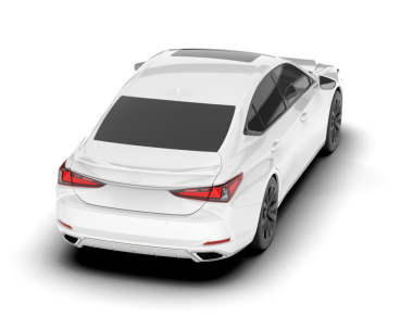 Beyaz, modern lüks bir araba, beyaz bir arka planda izole edilmiş. 3d illüstrasyon.