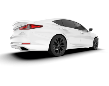 Modern araba beyazda izole edilmiş. 3d illüstrasyon