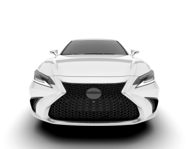 Beyaz arka planda gerçekçi araba manzarası. 3d illüstrasyon