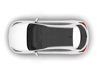 Siyah arka görüşlü, gerçekçi 3 boyutlu araba görüntüsü izole edildi