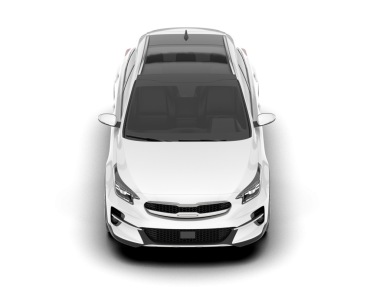 Beyaz arka planda izole edilmiş beyaz bir araba. 3d illüstrasyon.