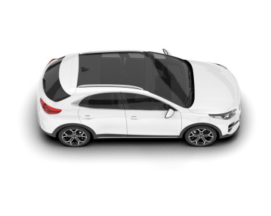 Siyah arka görüşlü gerçekçi beyaz araba izole edilmiş vektör