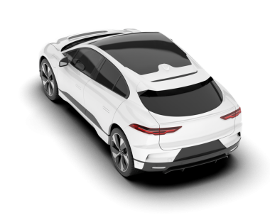 Modern araba beyaz arka planda izole edilmiş. 3d oluşturma