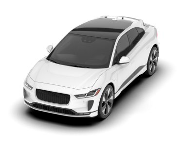 Beyaz arka planda izole edilmiş gerçekçi beyaz araba. 3D görüntüleme - illüstrasyon