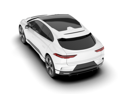 Gri arka planda modern lüks beyaz araba