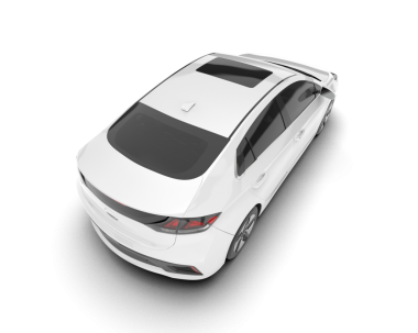 Beyaz arkaplandaki araba 3 boyutlu görüntüleme