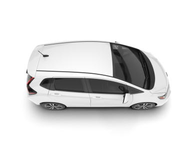 Boş beyaz sırtlı gerçekçi bir araba.