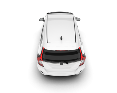 Beyaz arka planda gerçekçi bir araba