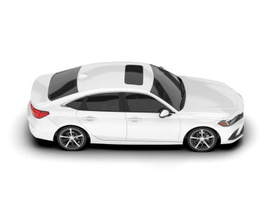 Araba beyazda izole edilmiş. yan görünüm