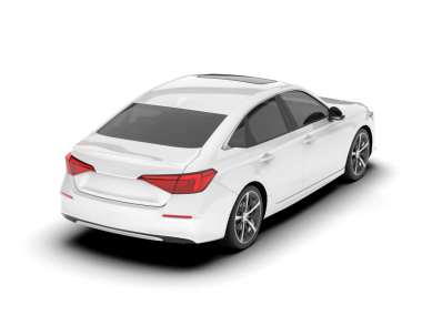 gerçekçi 3 boyutlu detaylı beyaz modern araba.