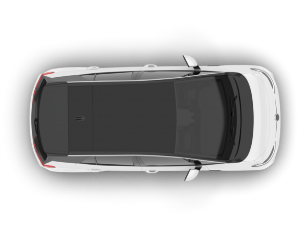 arkaplanda izole edilmiş araba, 3D görüntüleme, üst görünüm