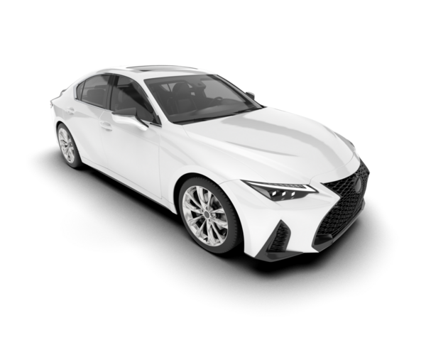 Modern araba arka planda izole edilmiş. kırpma yolu ile - 3d illüstrasyon