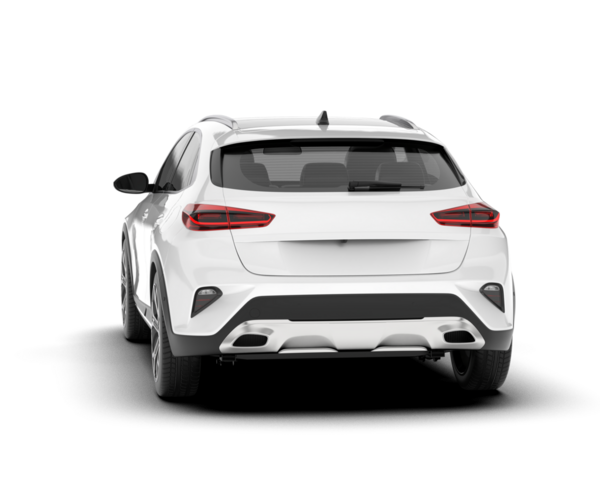 Beyaz, modern, beyaz arka planda siyah manzaralı lüks SUV.