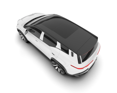 modern araba beyaz arka planda 3 boyutlu izole edilmiş.