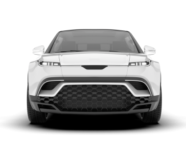 araba ön görünümü beyaz arkaplanda izole edildi