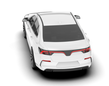 beyaz arka planda izole edilmiş gerçekçi beyaz araba