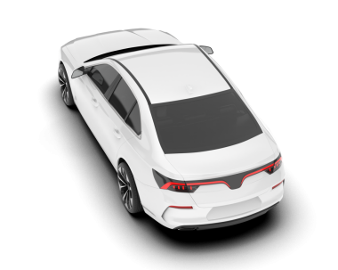 Beyaz bir spor araba izole edilmiş. 3d illüstrasyon