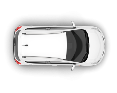 Siyah bir arabanın en üst görüntüsü. beyaz arkaplanda izole.