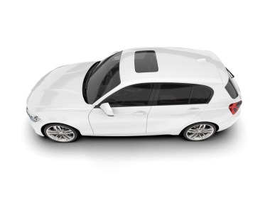 Beyaz arka plan üzerinde beyaz araba.