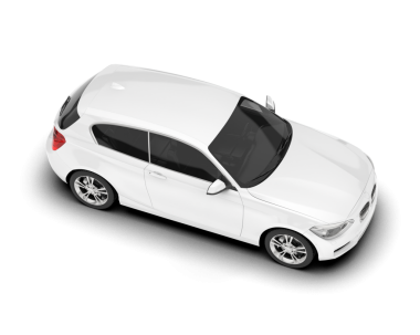 Araba beyaz arka planda izole edilmiş. 3d illüstrasyon.