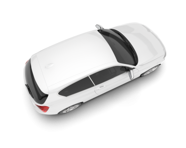 Beyaz arka planda modern bir araba. 3d oluşturma