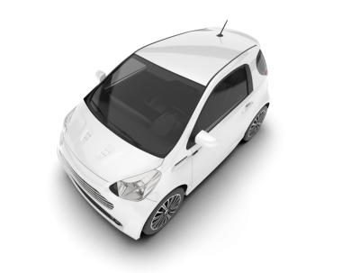 Beyaz arka planda izole edilmiş beyaz modern araba