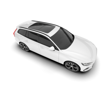 Beyaz araba. Vektör gerçekçi illüstrasyon. yan görünüm