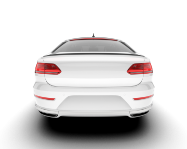 Modern beyaz araba geri görüşü. 3 Boyutlu Hazırlama