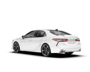 Beyaz arka planda bir araba. 3d oluşturma.