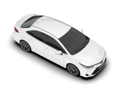 Modern araba beyazda izole edilmiş. 3d oluşturma