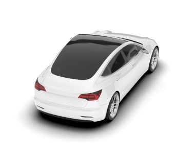 Beyaz arka planda beyaz, modern bir araba. 3d oluşturma