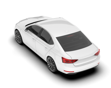 Gerçekçi beyaz arka araba beyaz üzerine izole