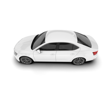 Gri arka planda izole edilmiş beyaz modern araba