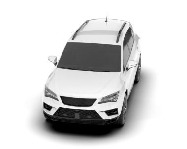 Siyah arka planda beyaz, modern bir araba. İzole araba. 3d oluşturma