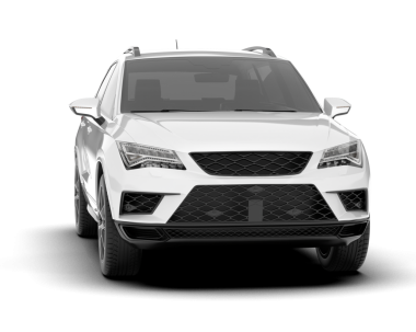 Modern araba beyaz arka planda izole edilmiş. 3D - illüstrasyon