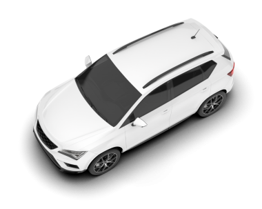 Uzun gölgeli beyaz SUV