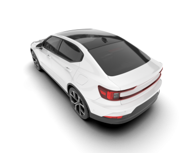 Beyaz spor araba izole edilmiş.