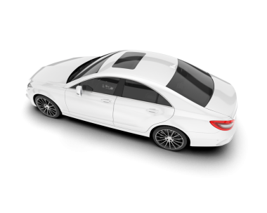 Beyaz bir arka plan üzerinde izole lüks araba