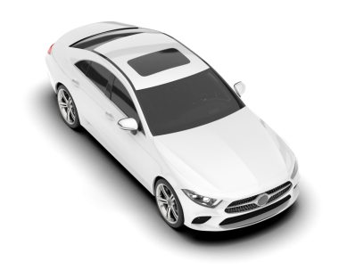 Beyaz arka planda modern bir araba. 3d illüstrasyon